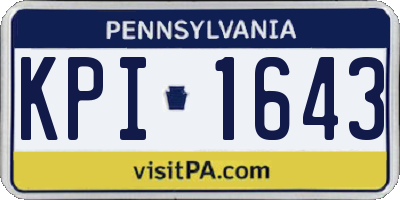 PA license plate KPI1643