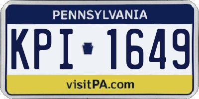 PA license plate KPI1649
