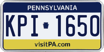 PA license plate KPI1650