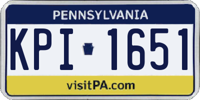 PA license plate KPI1651