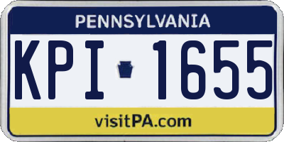 PA license plate KPI1655
