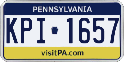 PA license plate KPI1657