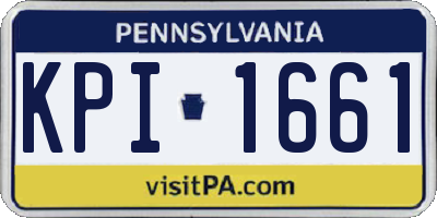 PA license plate KPI1661