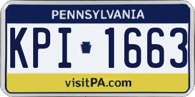 PA license plate KPI1663