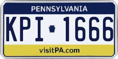 PA license plate KPI1666