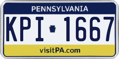 PA license plate KPI1667