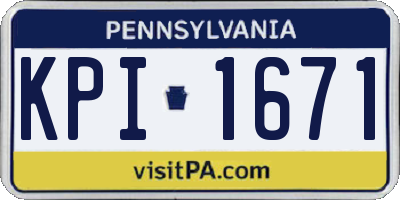 PA license plate KPI1671