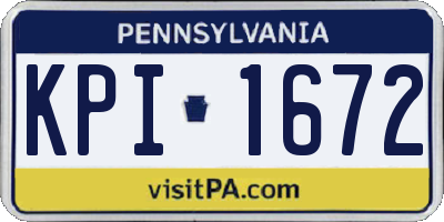 PA license plate KPI1672