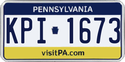 PA license plate KPI1673
