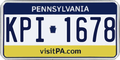 PA license plate KPI1678