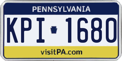 PA license plate KPI1680