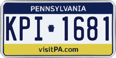 PA license plate KPI1681