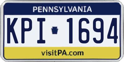 PA license plate KPI1694