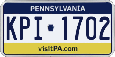 PA license plate KPI1702
