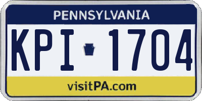 PA license plate KPI1704