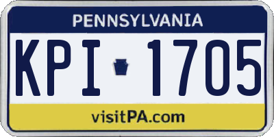 PA license plate KPI1705