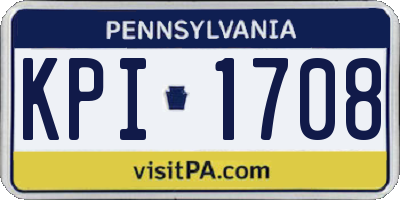 PA license plate KPI1708