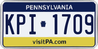 PA license plate KPI1709