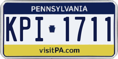 PA license plate KPI1711