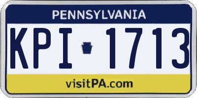 PA license plate KPI1713