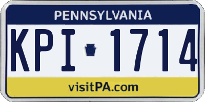 PA license plate KPI1714