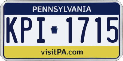 PA license plate KPI1715