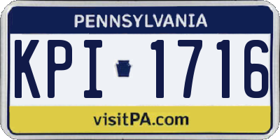 PA license plate KPI1716