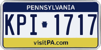 PA license plate KPI1717