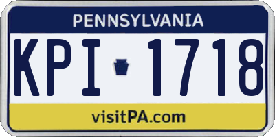 PA license plate KPI1718
