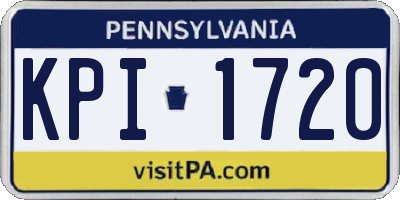 PA license plate KPI1720