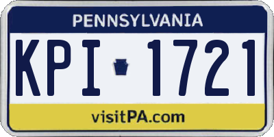 PA license plate KPI1721