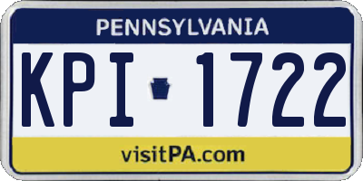PA license plate KPI1722