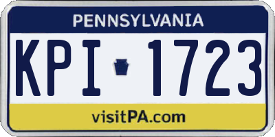 PA license plate KPI1723