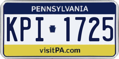 PA license plate KPI1725