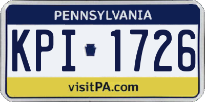 PA license plate KPI1726