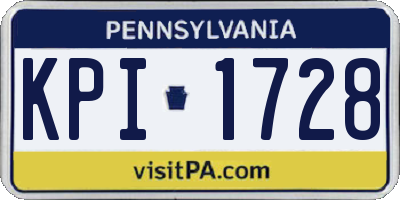 PA license plate KPI1728