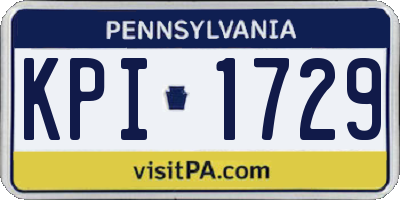 PA license plate KPI1729