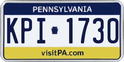 PA license plate KPI1730