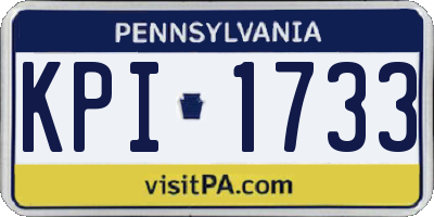 PA license plate KPI1733
