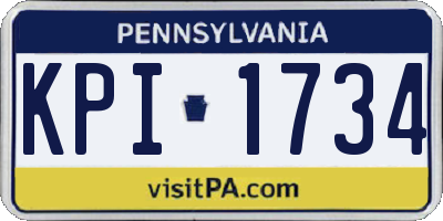 PA license plate KPI1734