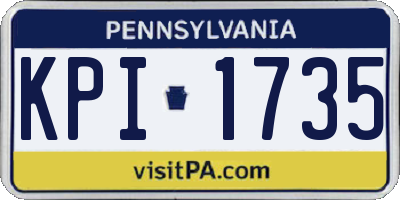 PA license plate KPI1735