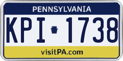 PA license plate KPI1738
