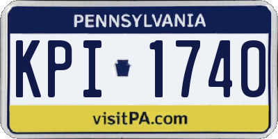 PA license plate KPI1740