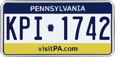 PA license plate KPI1742