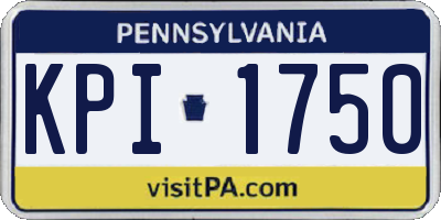 PA license plate KPI1750