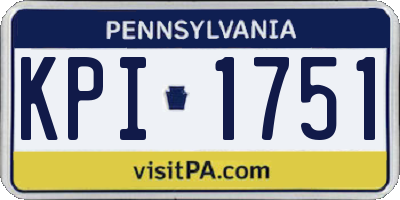 PA license plate KPI1751