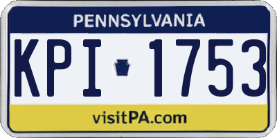 PA license plate KPI1753