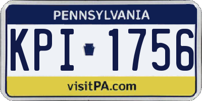 PA license plate KPI1756