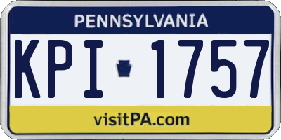 PA license plate KPI1757