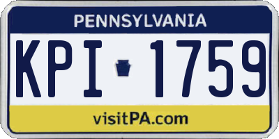 PA license plate KPI1759